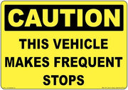 Caution This Vehicle Makes Frequent Stops adhesive safety decal