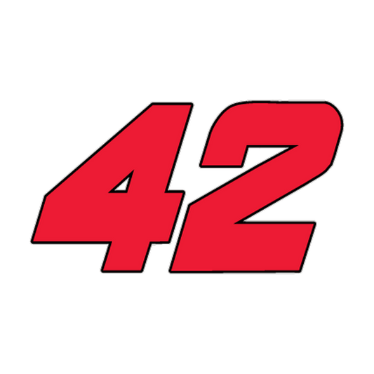 Racing Number 42 — Red & Black Printed decal artwork
