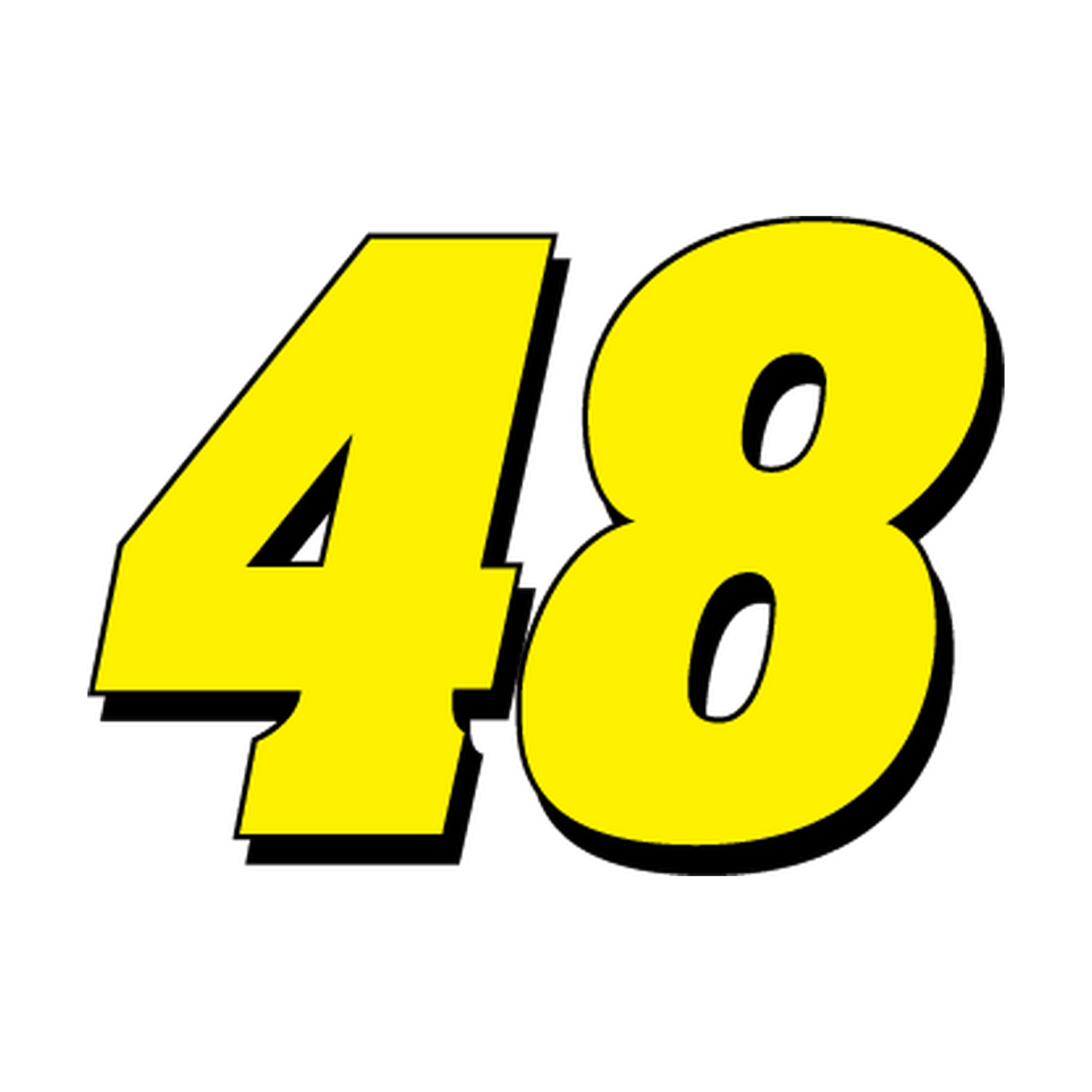 Racing Number 48 — Yellow & Black Printed decal artwork