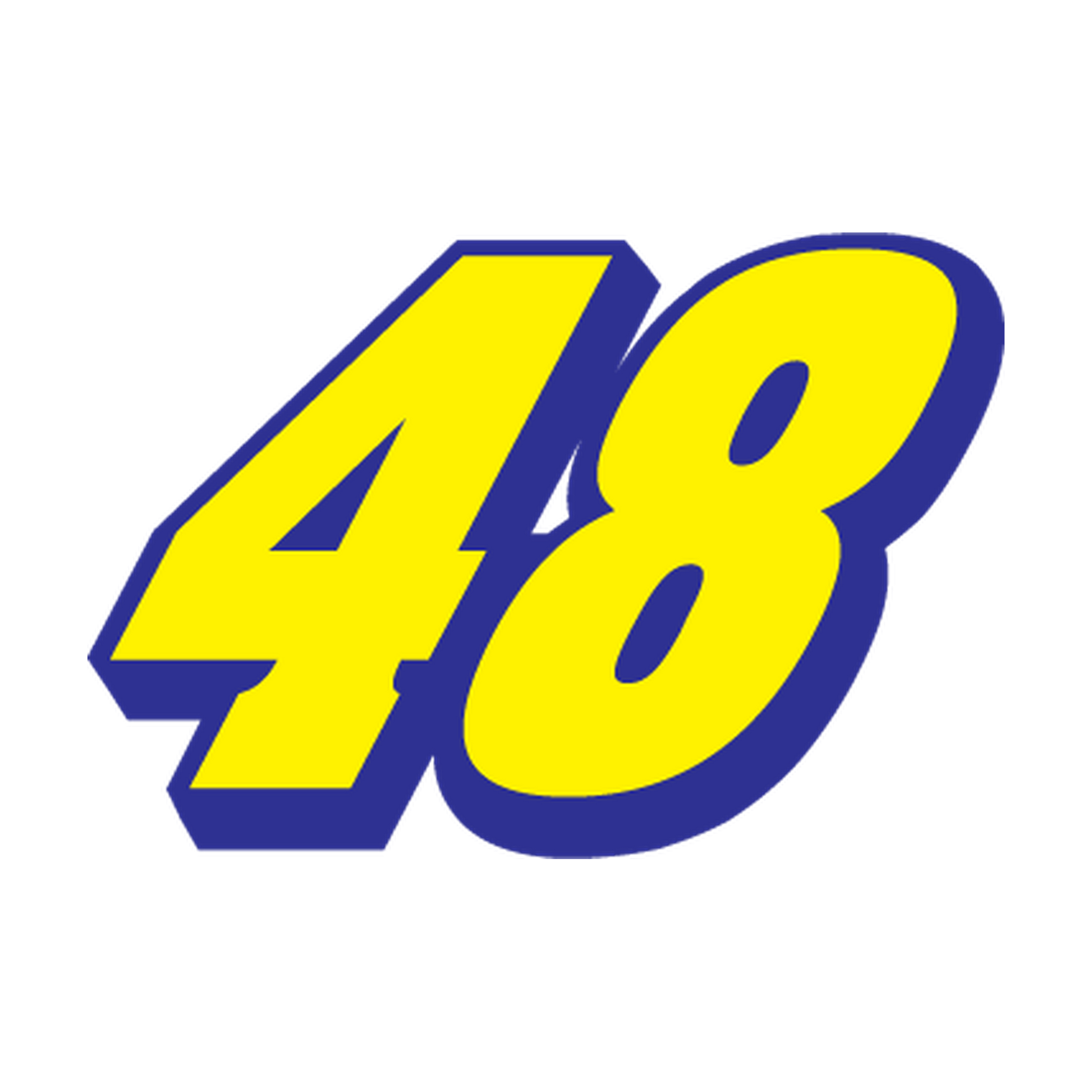Racing Number 48 — Yellow & Blue Printed decal artwork