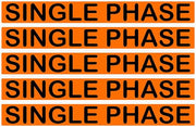 Single Phase Orange/Black Conduit Line Marker Labels — 5-Piece Strip, 8 x 1.18 in Each