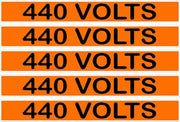 440 Volts Orange/Black Conduit Line Marker Labels — 5-Piece Strip, 8 x 1.18 in Each