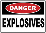Danger Explosives adhesive safety decal