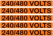 240/480 Volts Orange/Black Conduit Line Marker Labels — 5-Piece Strip, 8 x 1.18 in Each