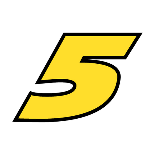 Racing Number 5 — Yellow & Black Printed decal artwork