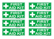 Green/White First Aid Kit Labels, 3 x 1 in — 8-Label Sheet