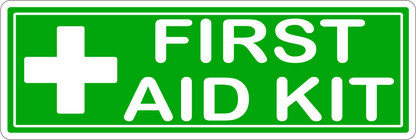 Green/White First Aid Kit Labels, 3 x 1 in — 8-Label Sheet