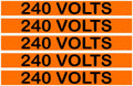 240 Volts Conduit Line Marker Sticker Decals – Orange/Black Electrical Warning Labels for EMT, Conduit & Piping – Durable 3M Vinyl from Stickers-R-Decals By Jason (1) 5 Label Pack