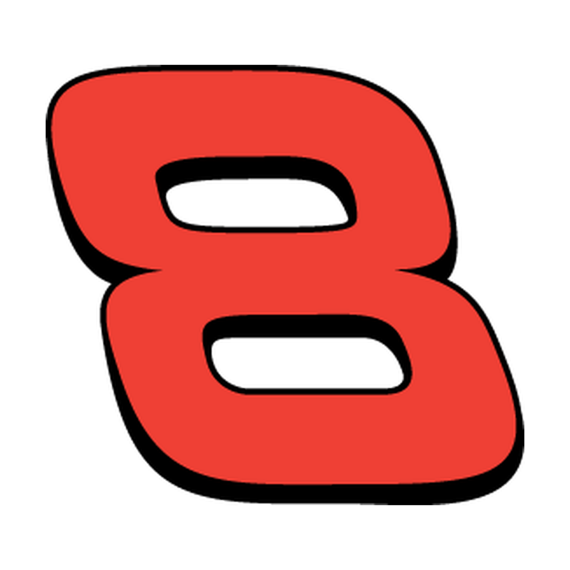 Racing Number 8 — Red & Black Printed decal artwork