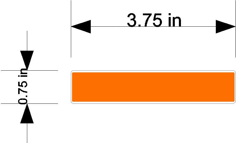 220 Volts Orange/Black Conduit Line Marker Decal - 8-Up Sheet, 3.75 x 0.75 in