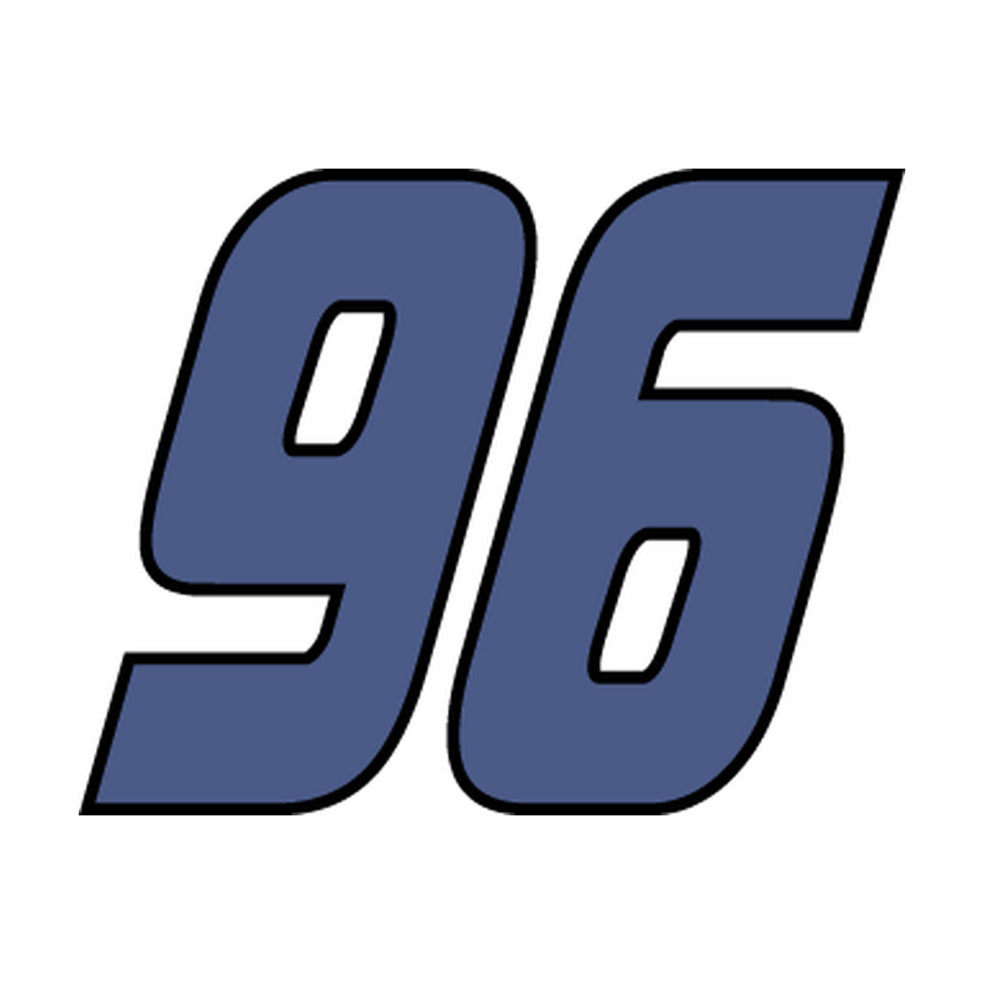 Racing Number 96 — Slate Blue & Black Printed decal artwork