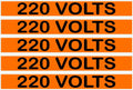 220 Volts Conduit Line Marker Sticker Decals – Orange/Black Electrical Warning Labels for EMT, Conduit & Piping – Durable 3M Vinyl from Stickers-R-Decals by Jason 5 Label Packs