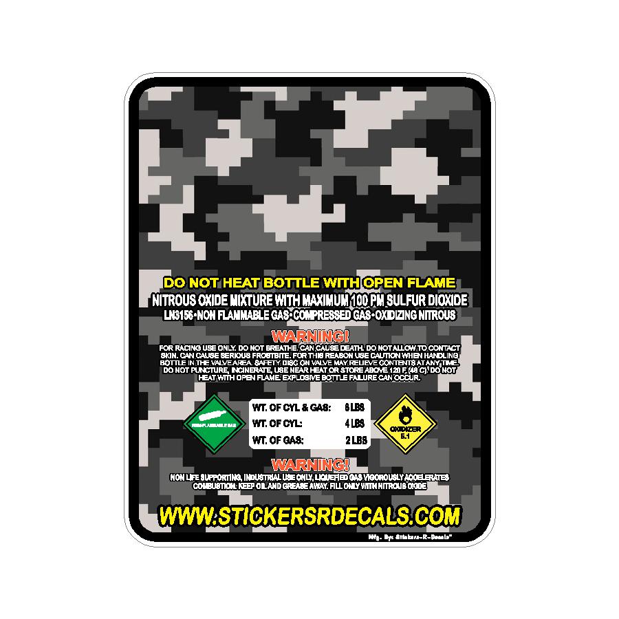 10LB Nitrous Oxide Tank Decal – Bottle Refill Replacement Vinyl Sticker Label | Mother Bottles | Custom Racing Safety Sticker, Waterproof, Pick Your  Header, Color, Lamination Option