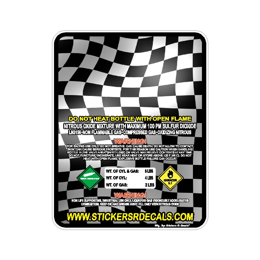 10LB Nitrous Oxide Tank Decal – Bottle Refill Replacement Vinyl Sticker Label | Mother Bottles | Custom Racing Safety Sticker, Waterproof, Pick Your  Header, Color, Lamination Option