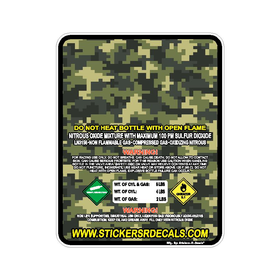 10LB Nitrous Oxide Tank Decal – Bottle Refill Replacement Vinyl Sticker Label | Mother Bottles | Custom Racing Safety Sticker, Waterproof, Pick Your  Header, Color, Lamination Option