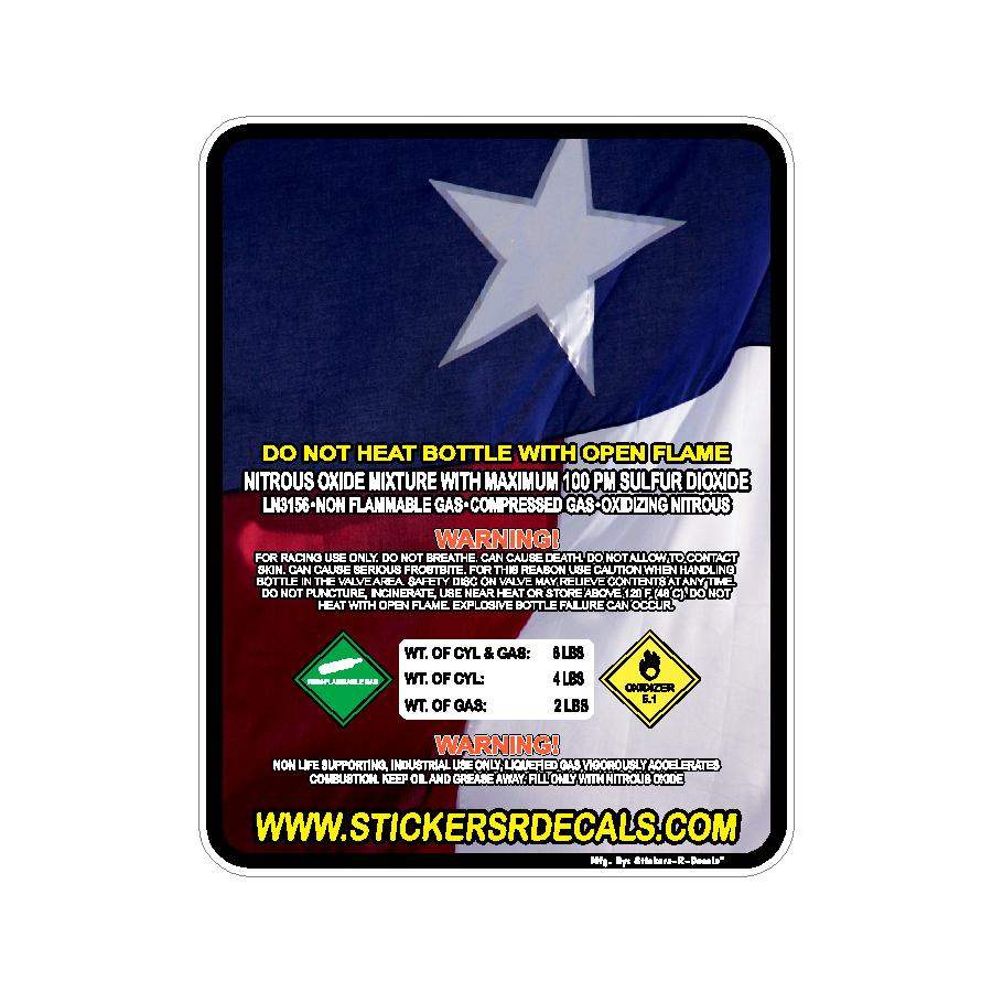 10LB Nitrous Oxide Tank Decal – Bottle Refill Replacement Vinyl Sticker Label | Mother Bottles | Custom Racing Safety Sticker, Waterproof, Pick Your  Header, Color, Lamination Option