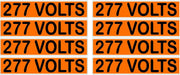277 Volts Orange/Black Conduit Line Marker Labels — 8-Piece Sheet, 3.75 x 0.75 in Each