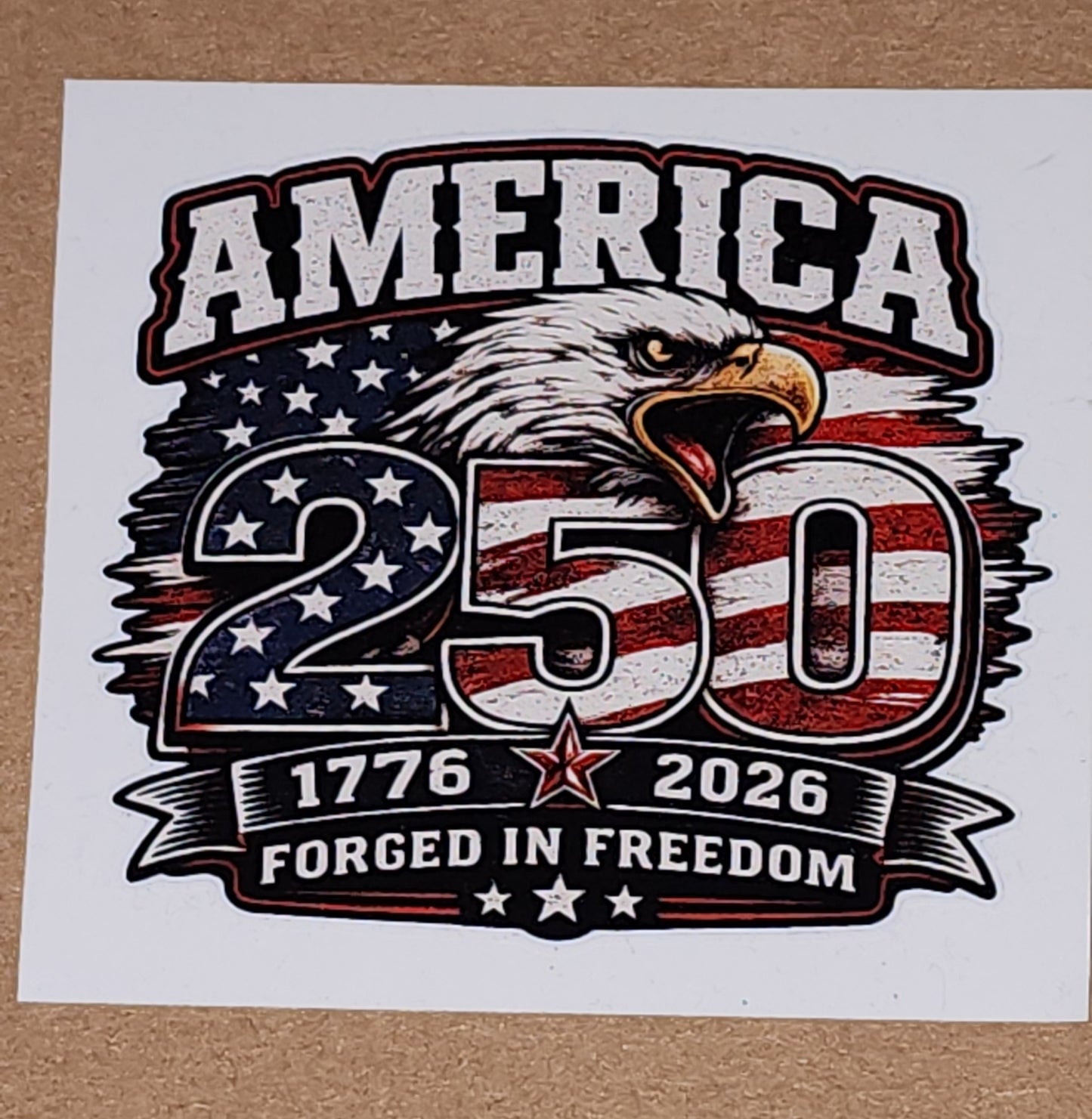 Freedom 250 American Eagle 2PK Sticker Decal 6"x5"