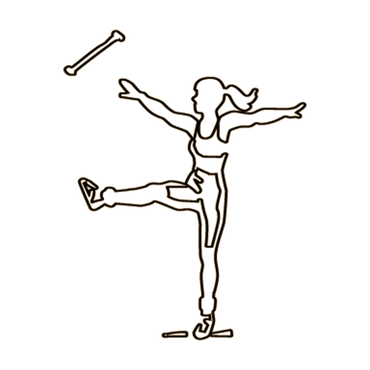 Baton Twirler Outline Single-Color Vinyl Decal