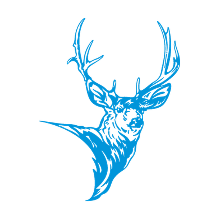 Big-Rack Whitetail Buck Head Single-Color Vinyl Decal