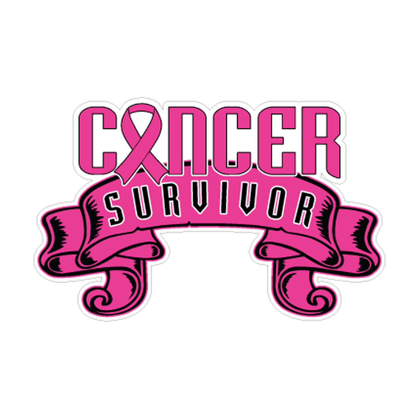 Pink Breast Cancer Survivor Ribbon Decal product image