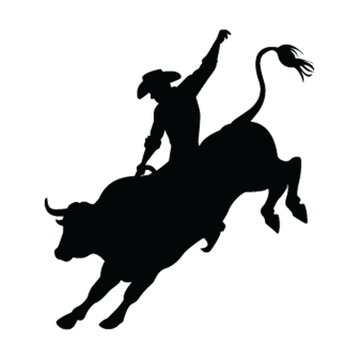 Bull Rider Silhouette Single-Color Vinyl Decal