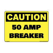 Caution 50 Amp Breaker Safety Sticker Decal