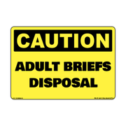 Caution Adult Briefs Safety Sticker Decal
