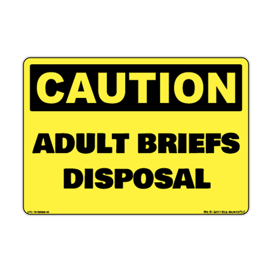 Caution Adult Briefs Safety Sticker Decal