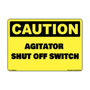 Caution Agitator Shut Off Switch Safety Sticker Decal