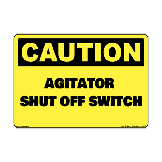 Caution Agitator Shut Off Switch Safety Sticker Decal