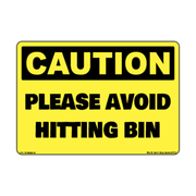 Caution Avoid Hitting Bin Safety Sticker Decal