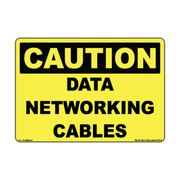 Caution Data Networking Cables Identification Decal