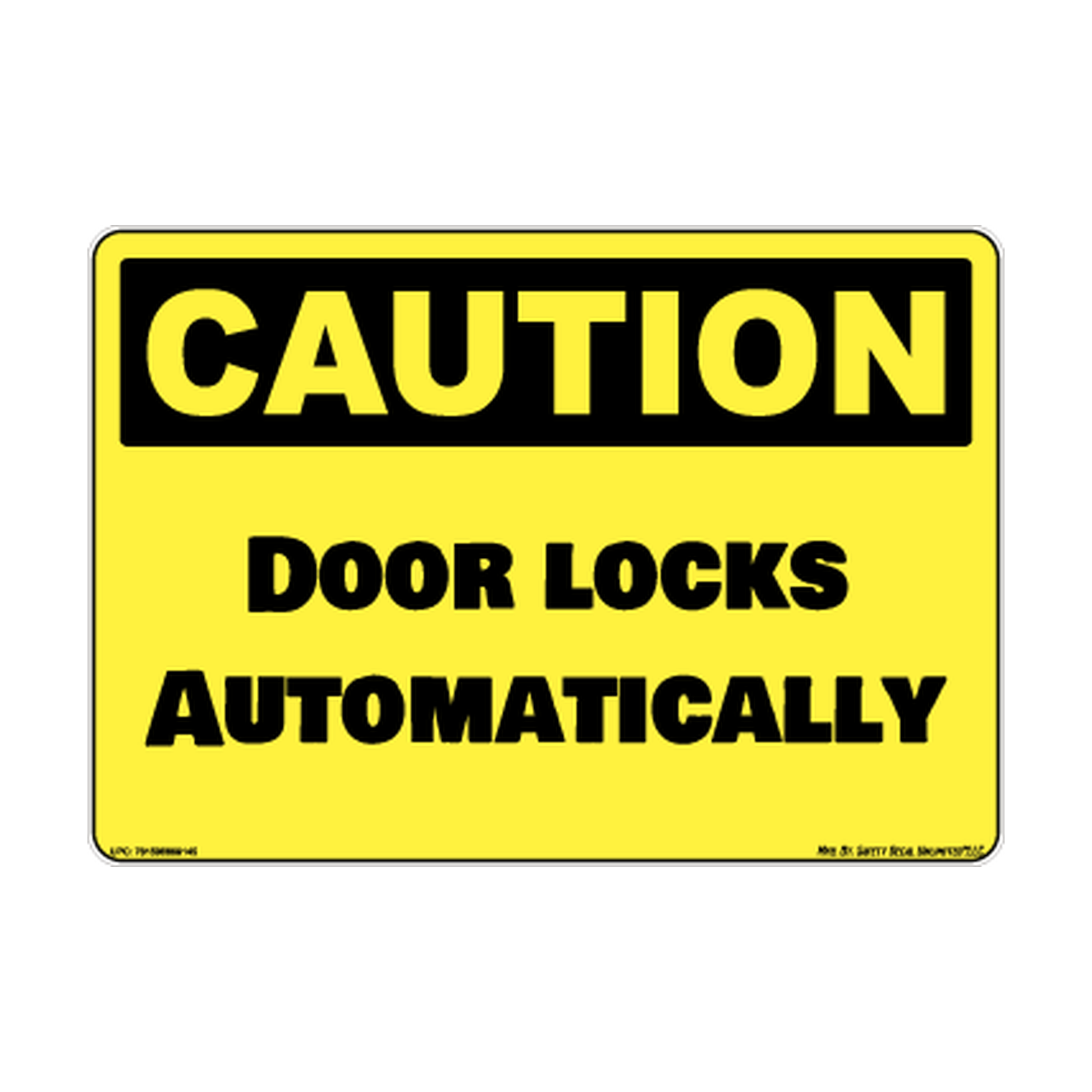 Caution Door Locks Automatically Safety Sticker Decal