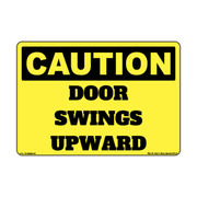 Caution Door Swings Upward Safety Decal