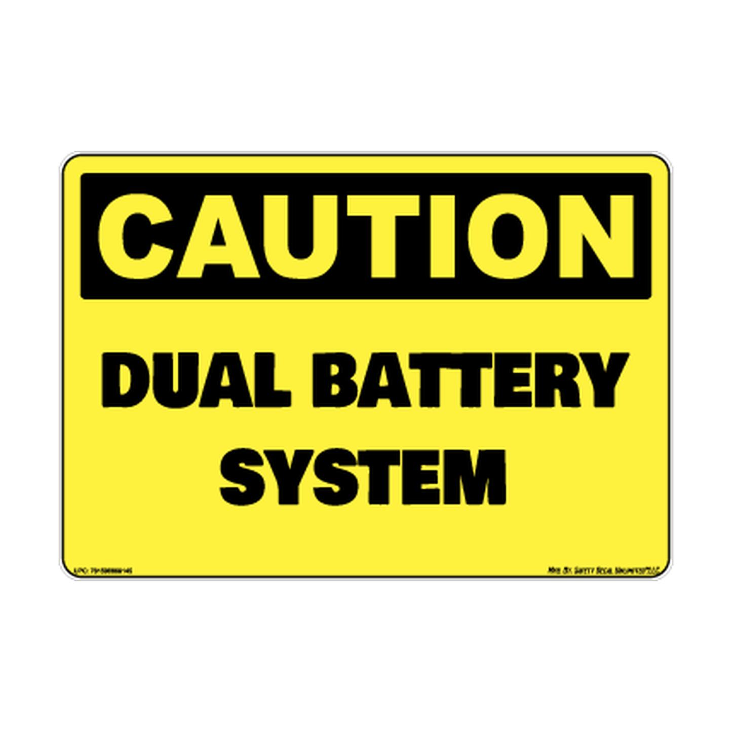 Caution Dual Battery System Safety Sticker Decal