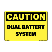 Caution Dual Battery System Electrical Decal