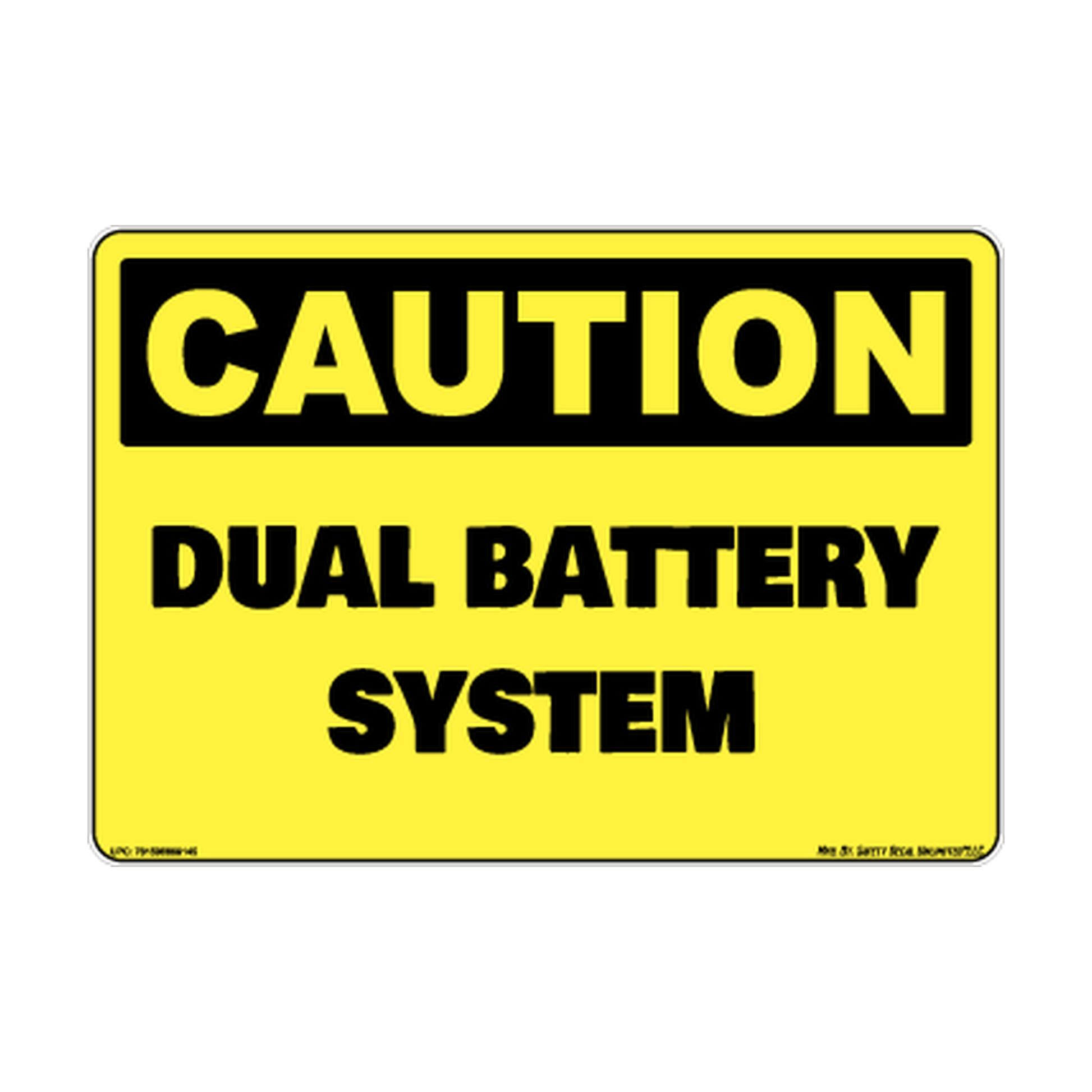 Caution Dual Battery System Safety Sticker Decal