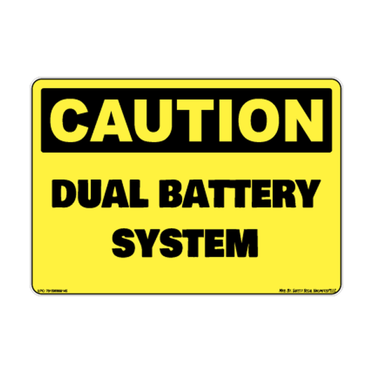 Caution Dual Battery System Safety Sticker Decal