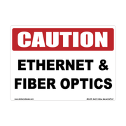 Caution Ethernet & Fiber Optics Identification Decal