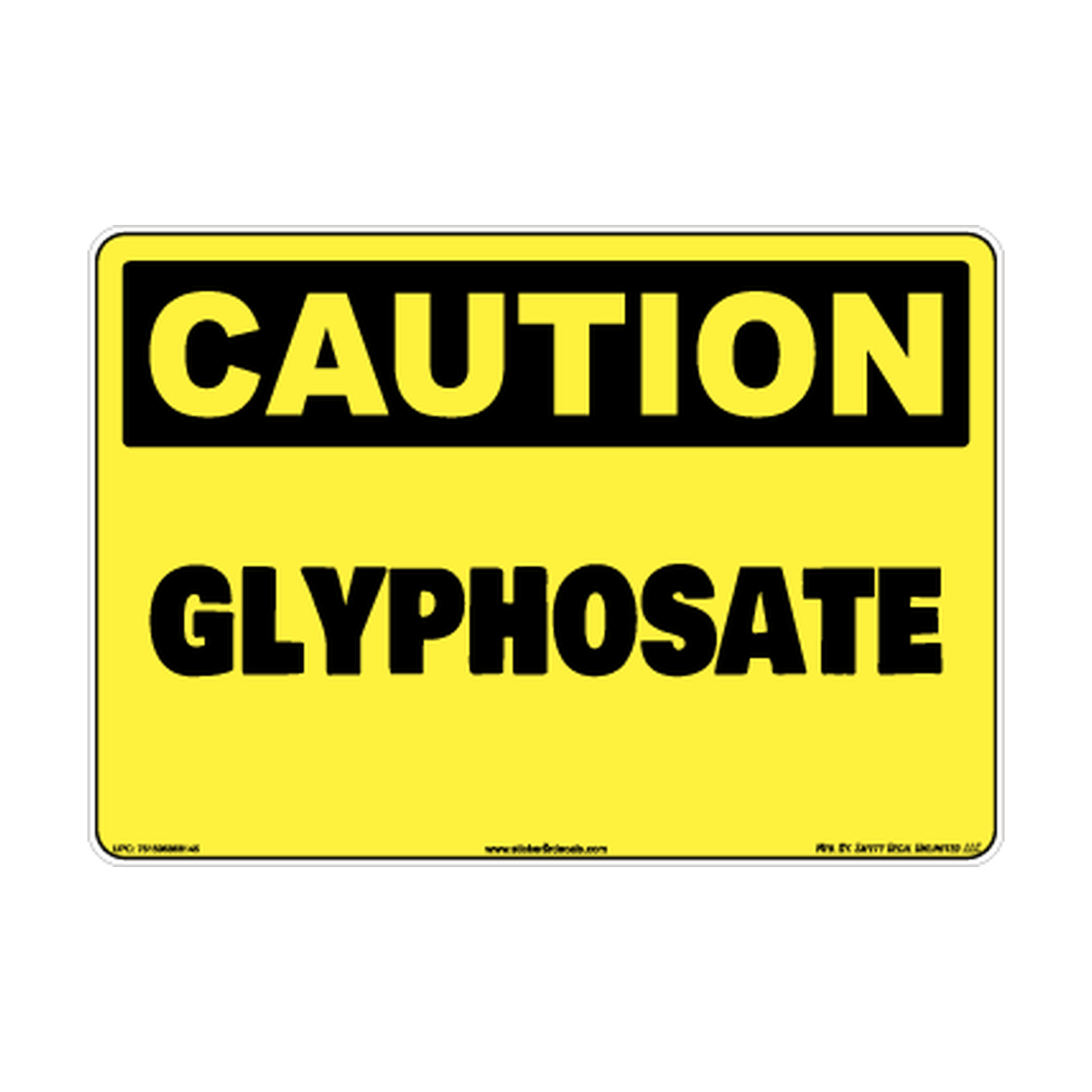 Caution Glyphosate Safety Sticker Decal