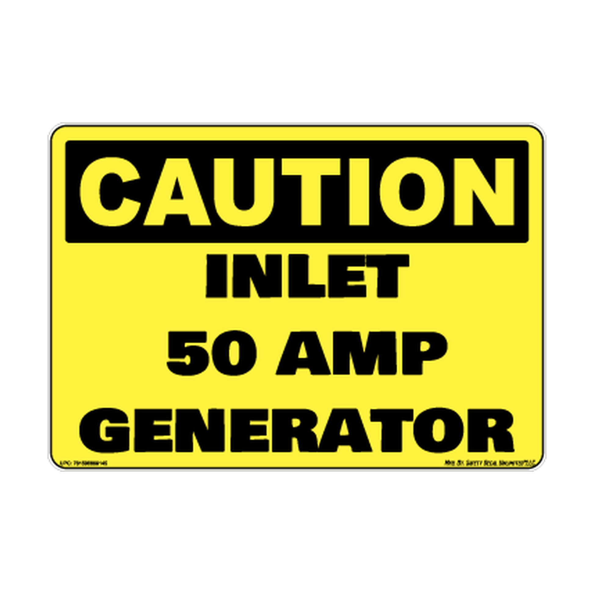 Caution Inlet 50 Amp Generator Safety Sticker Decal