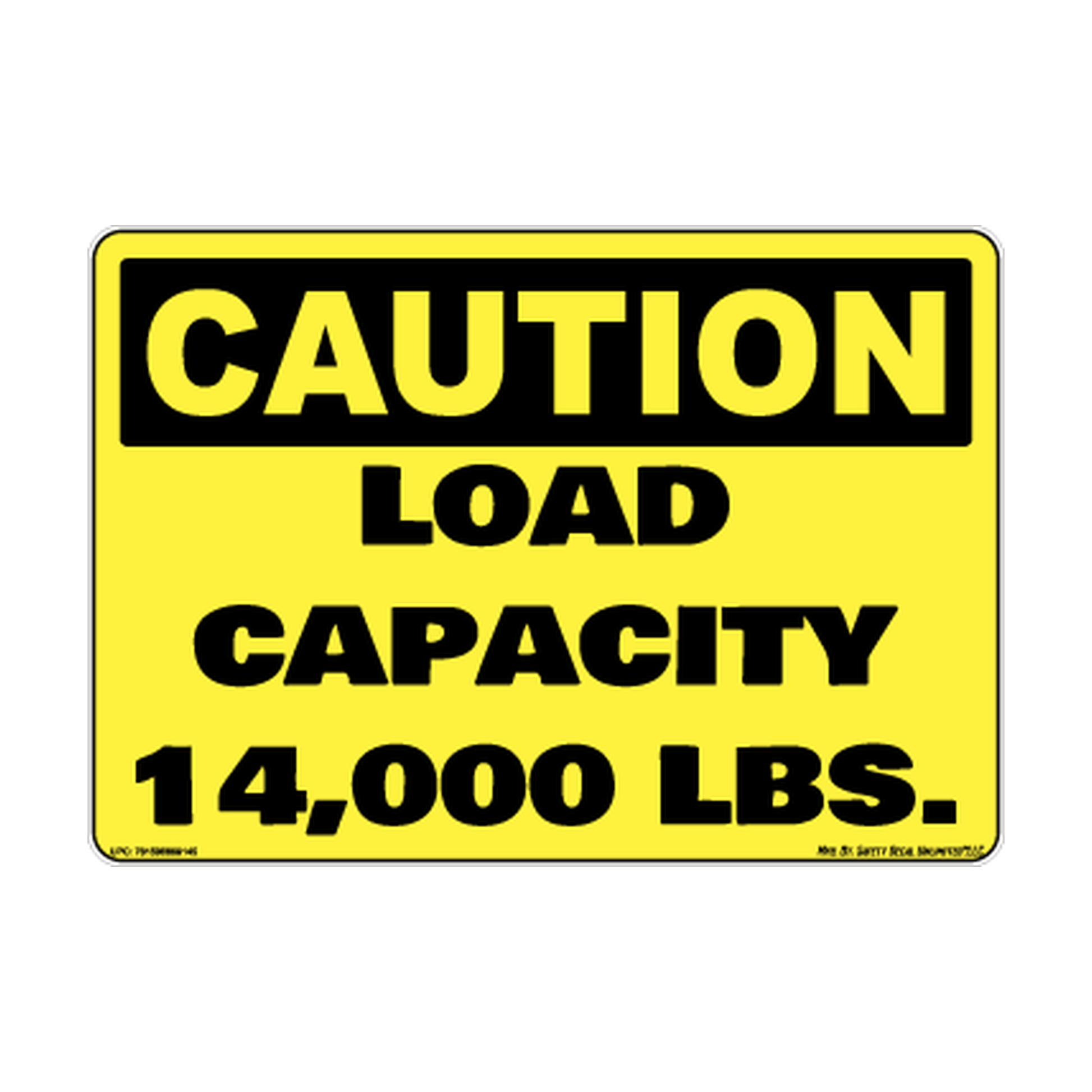 Caution Load Capacity 14klb Safety Sticker Decal