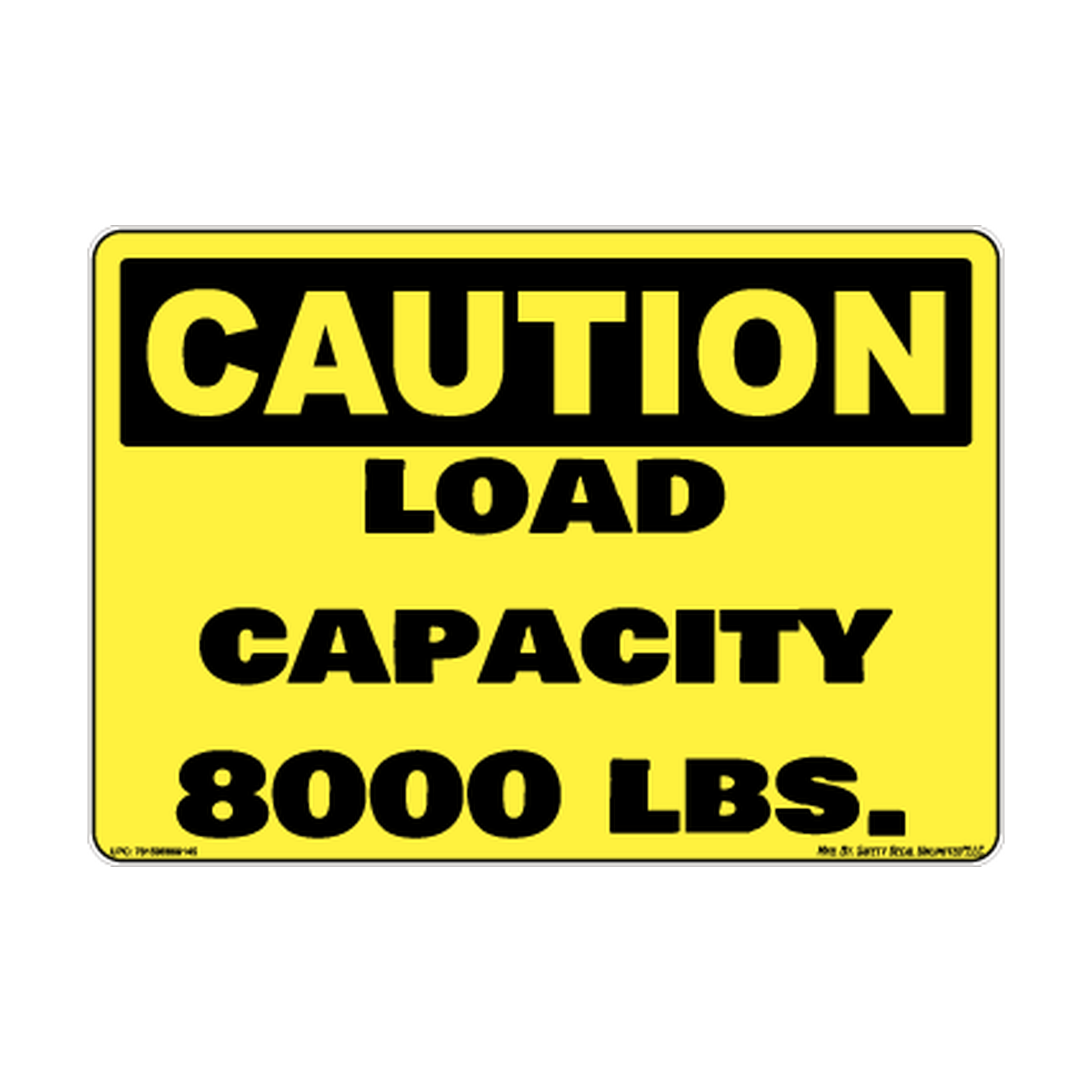 Caution Load Capacity 8klbs Safety Sticker Decal