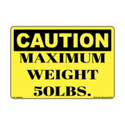 Caution Maximum Weight 50 LBS Load-Limit Decal