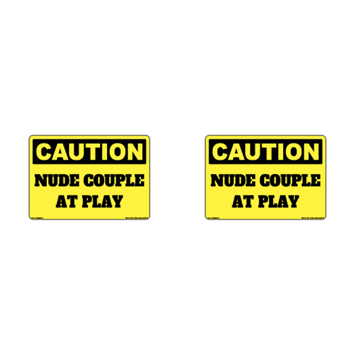 Caution Nude Couple At Play Hard Hat Decal 2pk Sticker Decal