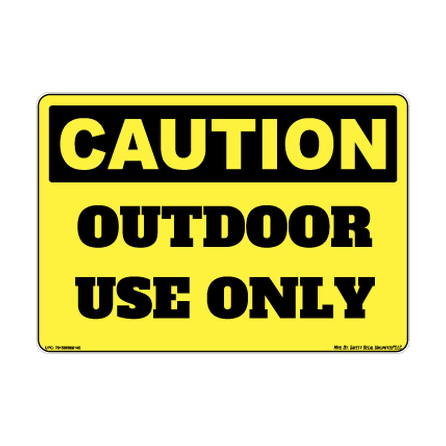 Caution Outdoor Use Only Safety Sticker Decal