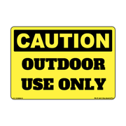 Caution Outdoor Use Only Safety Decal
