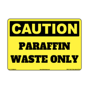 Caution Paraffin Waste Only Container Decal