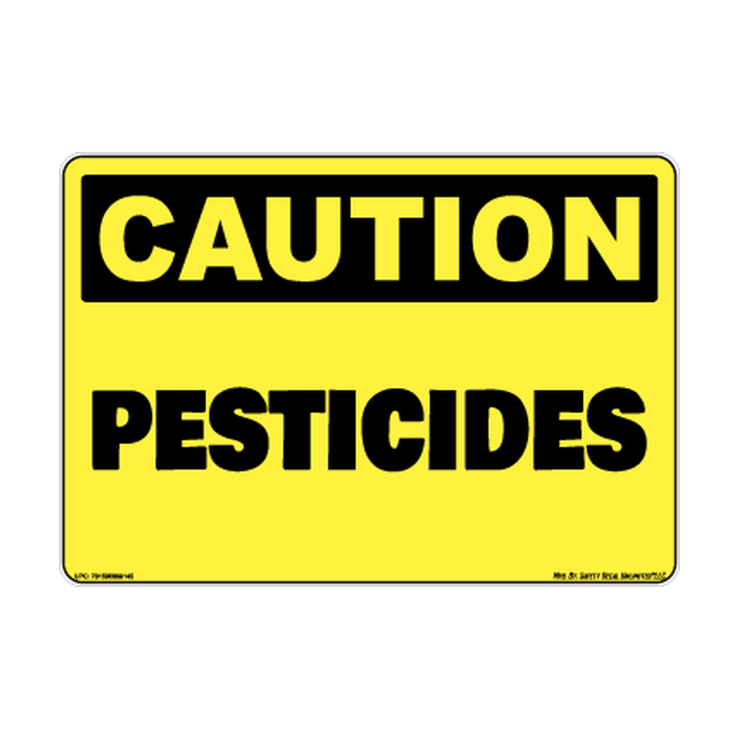 Caution Pesticides printed safety decal artwork